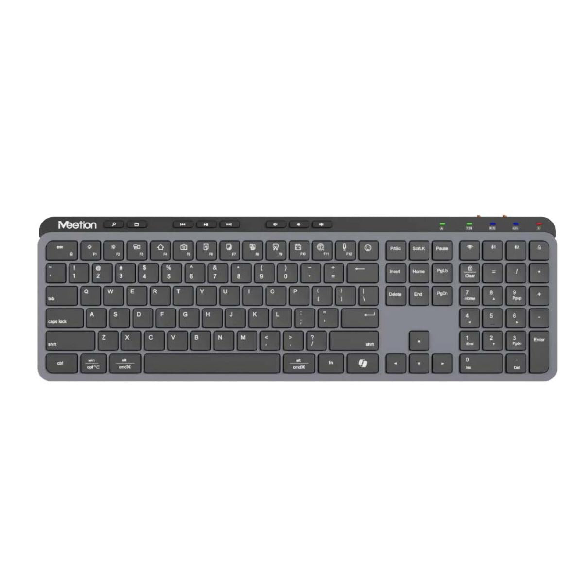 Meetion WK330 Rechargeable 2.4G & Bluetooth Dual Mode Wireless Ultra Thin Full Layout Keyboard