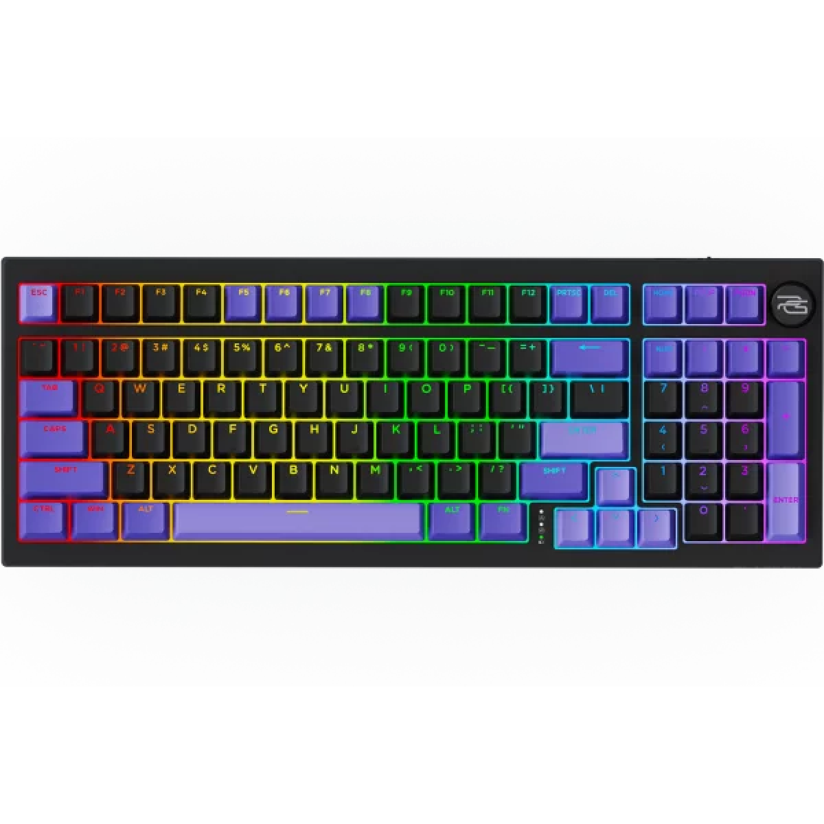 Proove Gaming Slicker Pro 98% Tri-Mode Wireless Mechanical Keyboard Gateron Yellow – English Layout, Black/Purple (WKSLPEN22416)
