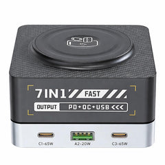 7-IN-1 WLX-R8C Magnetic Wireless Smart Multi-Port Desktop Charger 80W