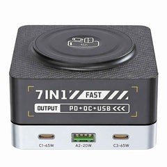 7-IN-1 WLX-R8C Magnetic Wireless Smart Multi-Port Desktop Charger 80W