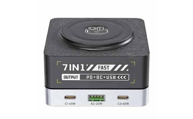 7 In 1 Wlx R8c Magnetic Wireless Smart Multi Port Desktop Charger 80w