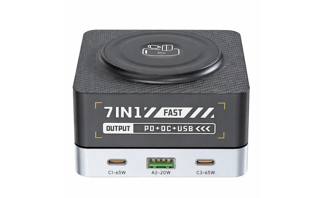 7 In 1 Wlx R8C Magnetic Wireless Smart Multi Port Desktop Charger 80w