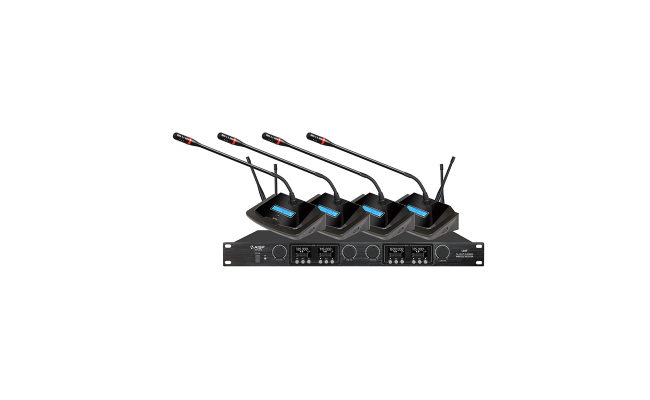 Aisp Wm 6214 4 Channel Uhf Wireless Conference Microphone, networking