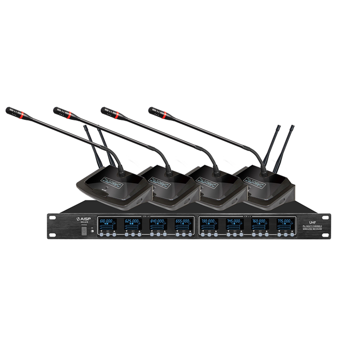 AISP WM-6218 8 Channel UHF Wireless Conference Microphone