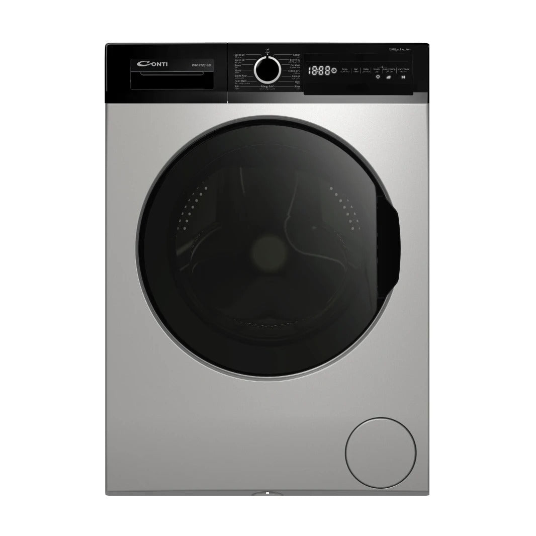Conti Washing Machine, 8 Kg, 1200 RPM, A+++ Energy Rating, Dark Titanium Black