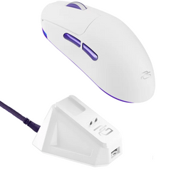 Proove Gaming Superfight Wireless Tri-Mode Gaming Mouse 12000 DPI with Charging Dock – White/Purple (WMSW00122002)