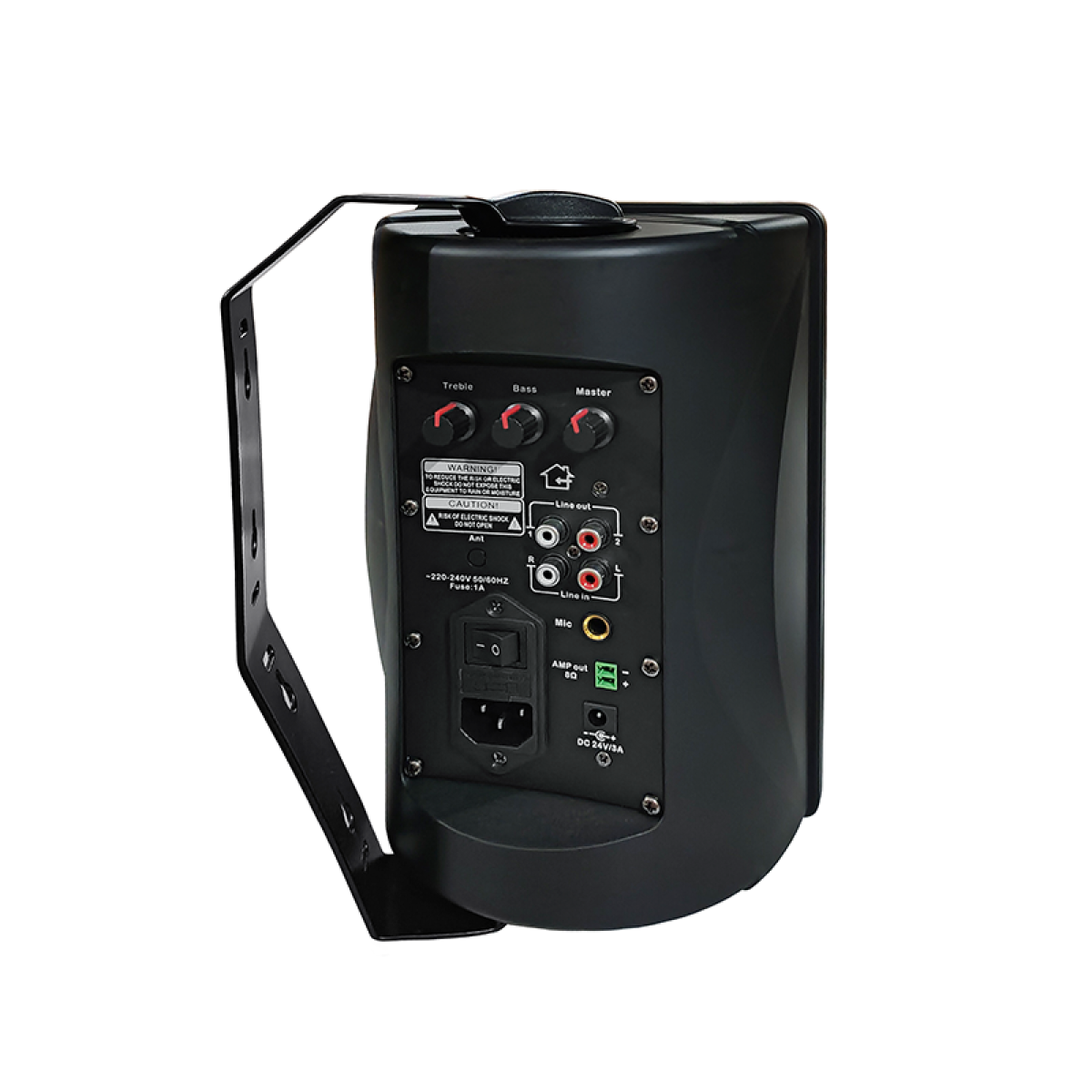 AISP WS-520U 4" UHF Active Wall Mount Speaker 2*20W -Black