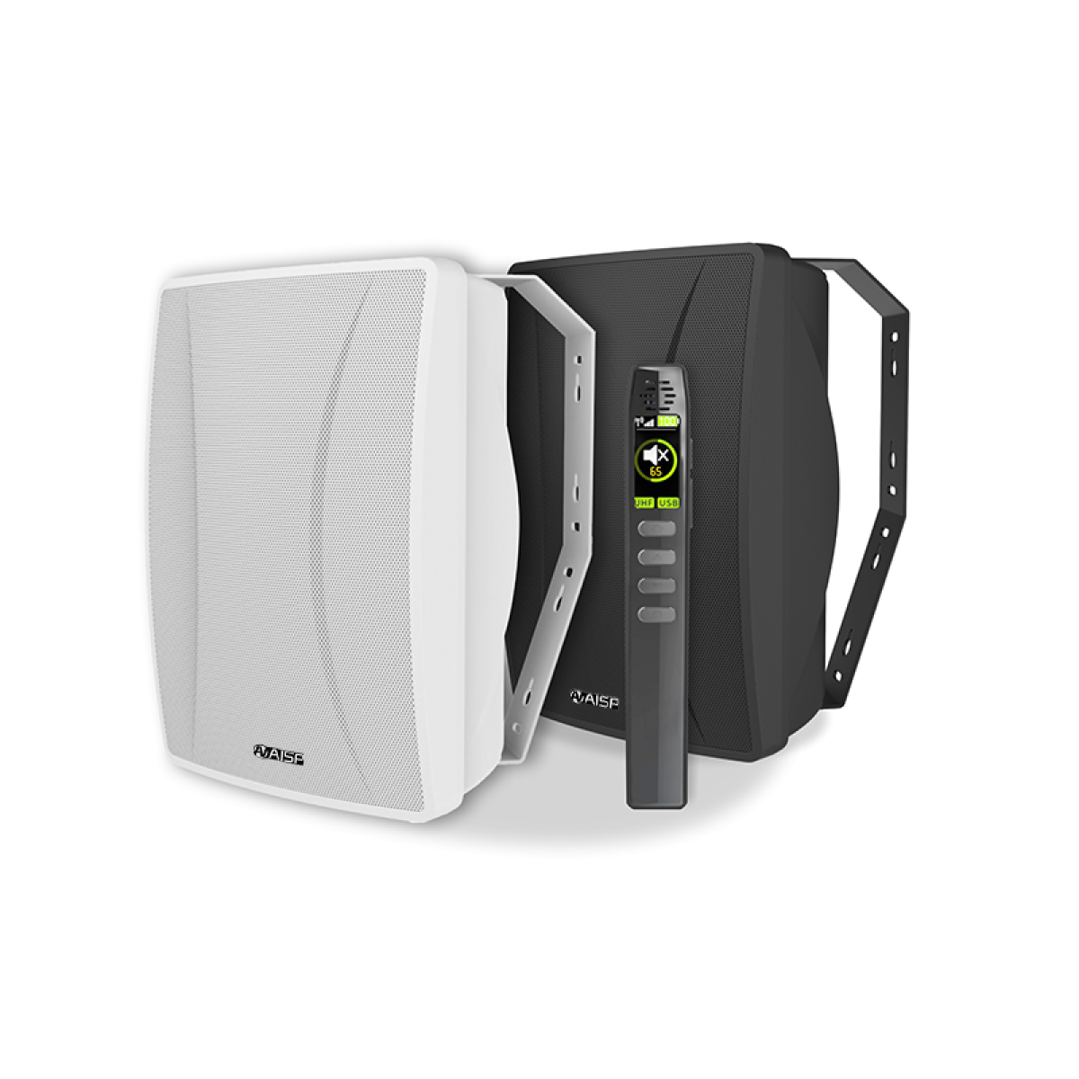 AISP WS-520U 4" UHF Active Wall Mount Speaker 2*20W -Black