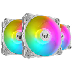 ASUS TUF Gaming TF120 ARGB Triple Fan Kit w/ Controller 3Pin LEDs Blade 120mm PWM Control For Computer Case & Liquid Radiator -White
