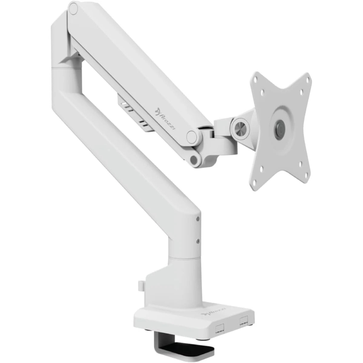 Arozzi Alzare Neo Gas Spring Single Monitor Arm Support up to 9KG 360° Screen Rotation Adjustable Height & Full Motion - White