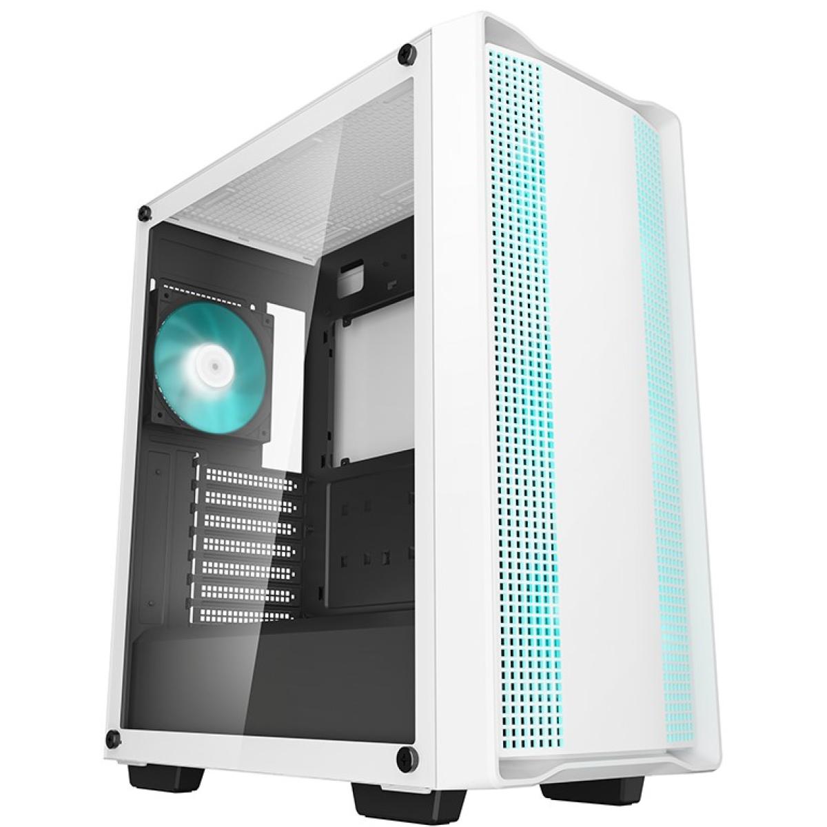 DEEPCOOL CC560 V2 Mid-Tower Gaming Case Tempered Glass Pre-Installed 3x 120mm LED Fans Support Up to 163mm Cooler & GPU Up to 370m - White
