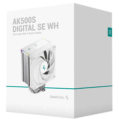 DeepCool AK500s Digital SE CPU Cooler 240w TDP Giant Heatsink 90mm Thickness 5 Copper Heat Pipes BBH 120mm PWM Fan w/Status Display Screen For AMD & Intel , White