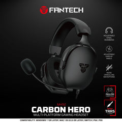 FANTECH HERO MH92 CARBON MULTI PLATFORM GAMING HEADSET (PS5 - PS4) BLACK