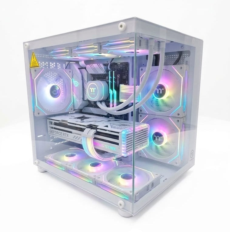 THERMALTAKE WATER CUBE MINI MATX GLASS GAMING CASE - White
