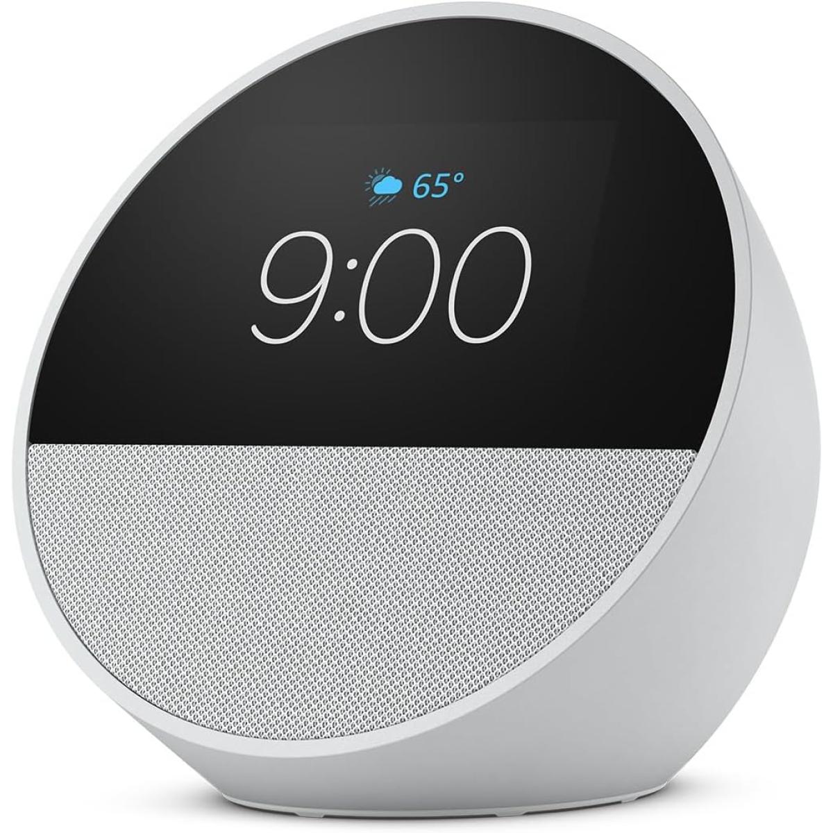 Amazon Echo Spot (2024 Release) Smart Alarm Clock With Vibrant Sound + Alexa, White