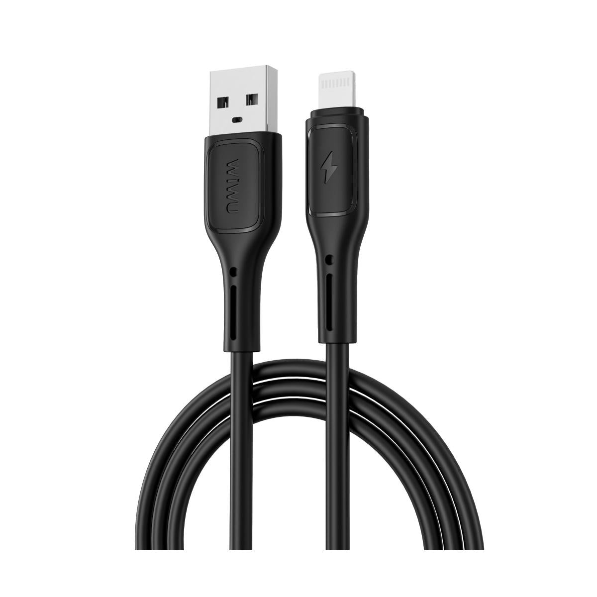 Wiwu Wi C042E A L 2.4a Charging Cable USB A to Lightning Data Transfer Cable 1 meter Black
