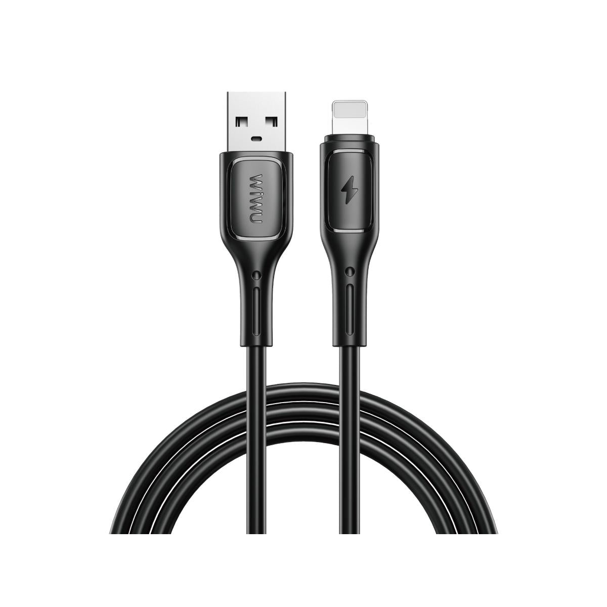 Wiwu Wi C042E A L 2.4a Charging Cable USB A to Lightning Data Transfer Cable 1 meter Black