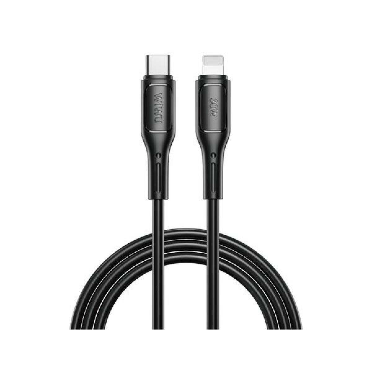 Wiwu Wi C04зe Starlink 30w Fast Charging Cable with USB - C to Lightning Cable, Fast Charging Durable Black