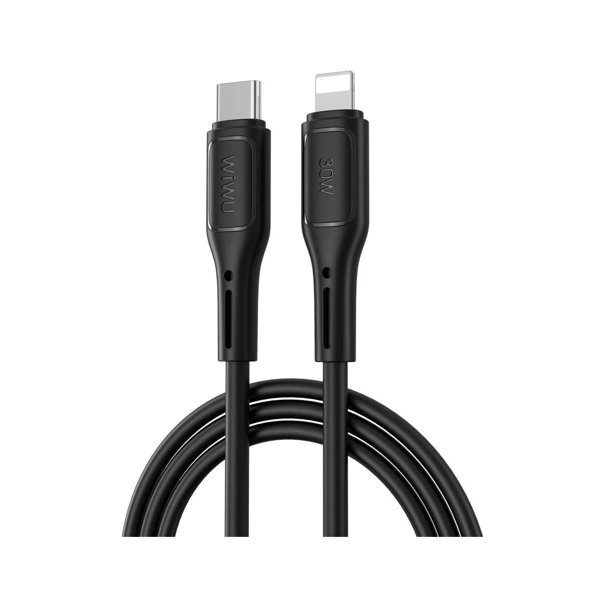Wiwu Wi C04зe Starlink 30w Fast Charging Cable with USB - C to Lightning Cable, Fast Charging Durable Black