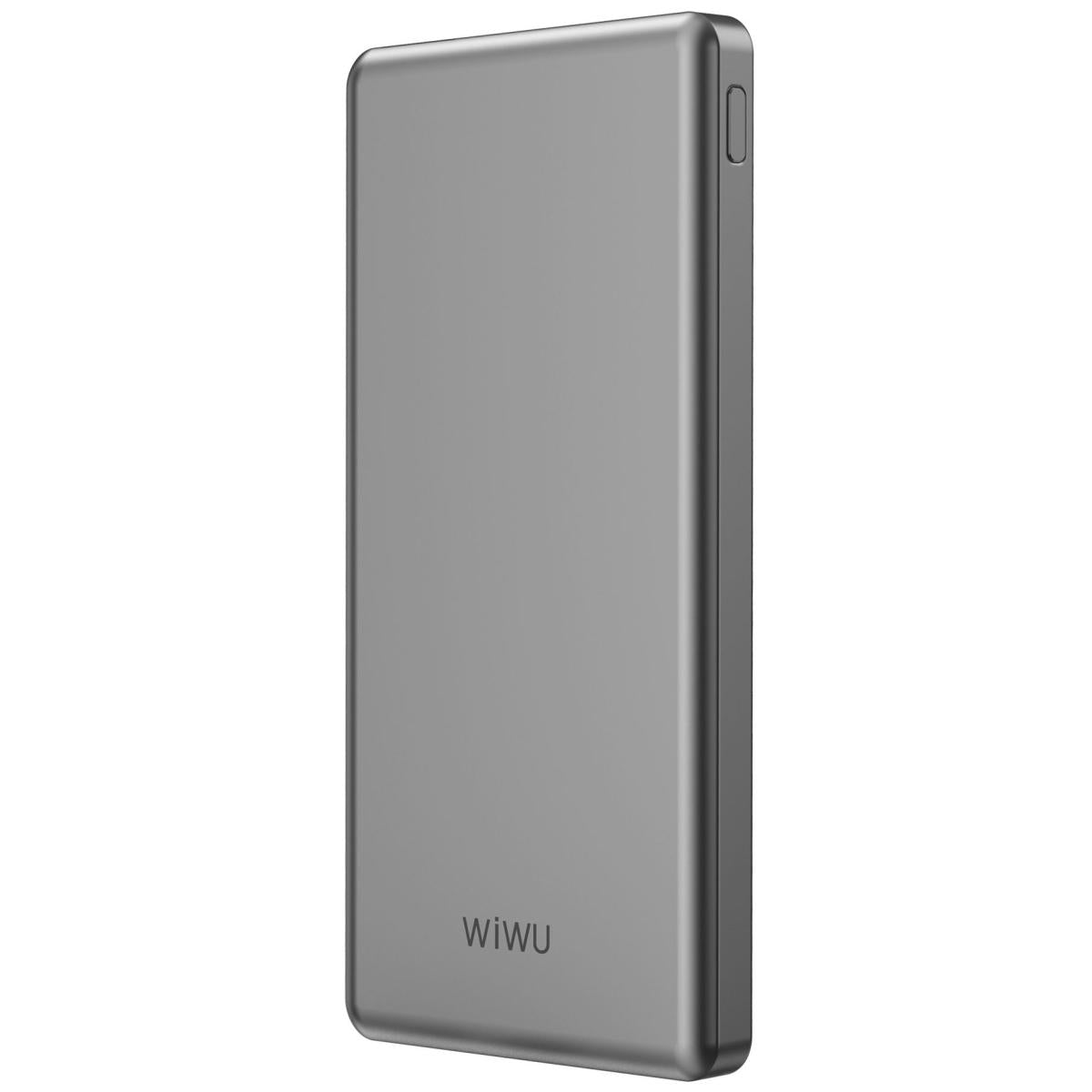 Wiwu Wi P013 Slim Series Ultra Slim Portable Power Bank 10000mah 22.5w With Led Light Indicator Gray - CompuMe