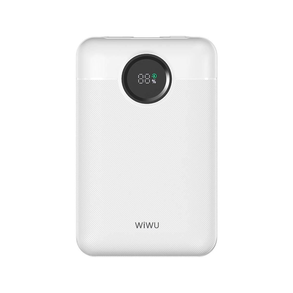 Wiwu Wi P022 Galaxy Power Bank 22.5w, 10000mah Fast Charging, with Dual Built In Charging Cable Type C + Lightning White