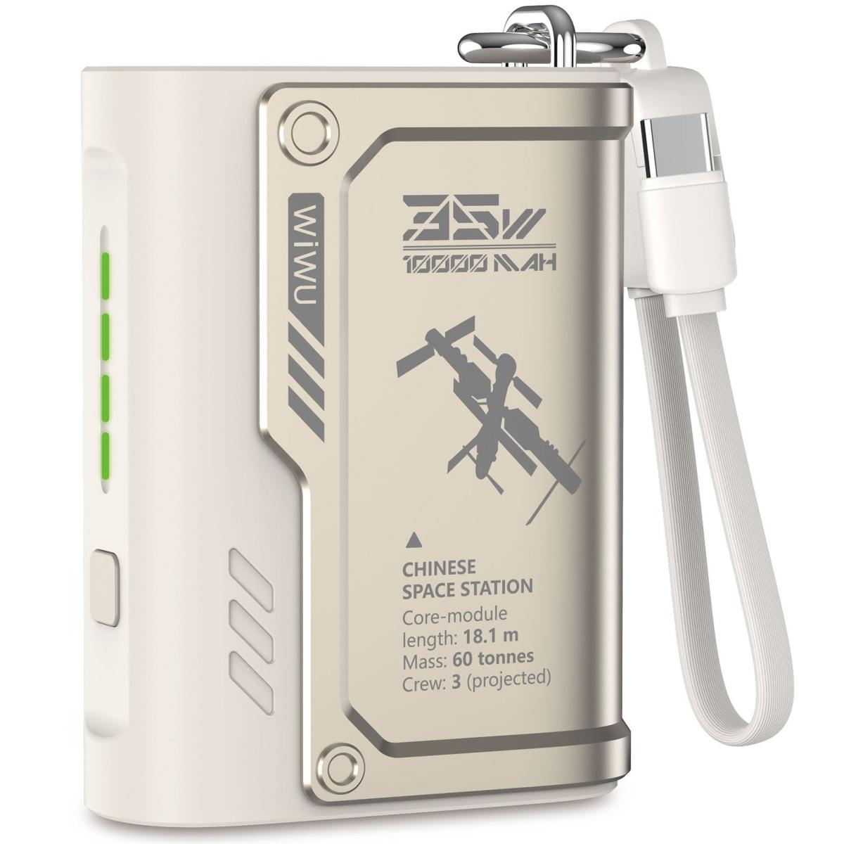 WIWU Wi-P026 Shield Power Bank 10000mA Compa Design & Fast Charging, PD 35W + QC - Titanium Gold