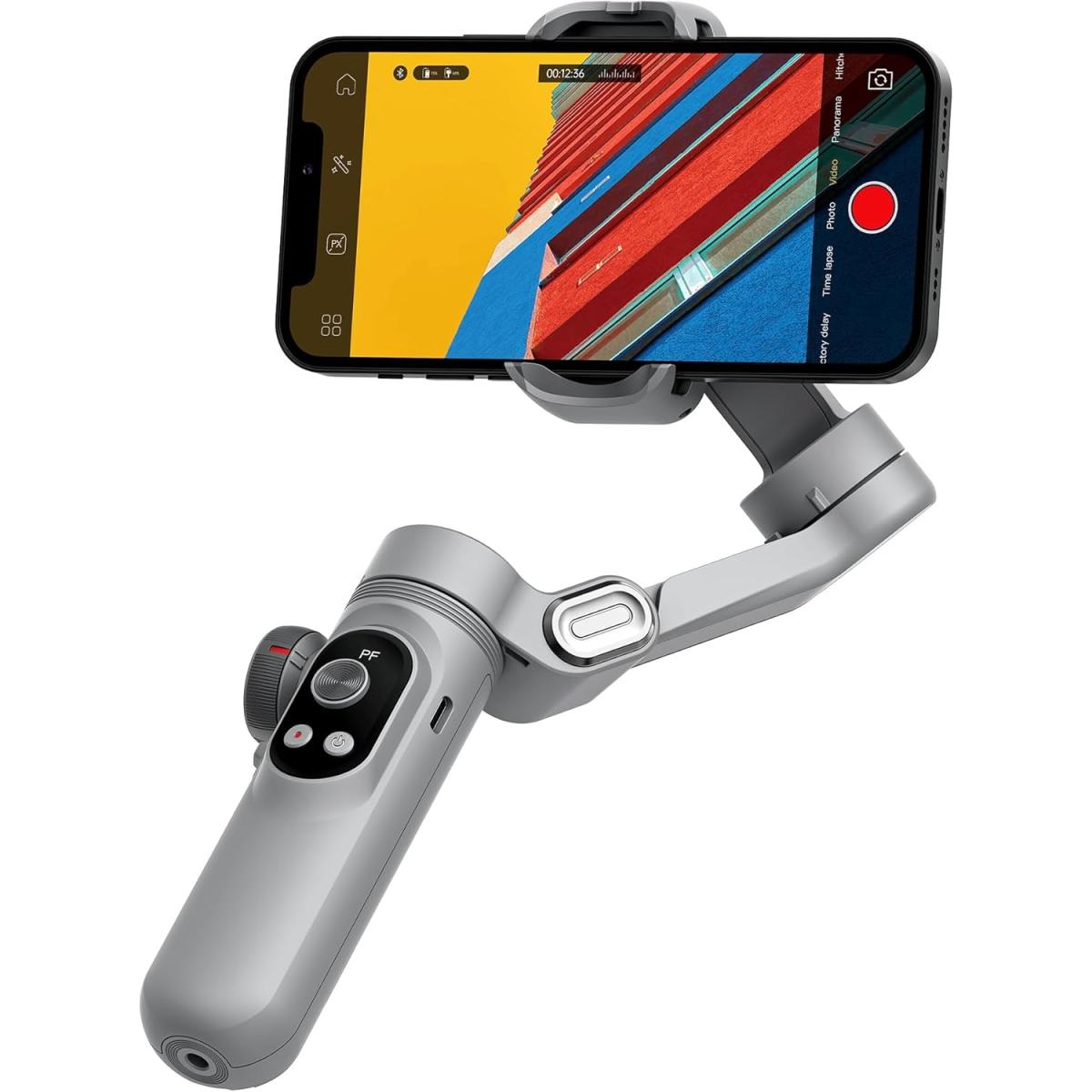 Wiwu Wi Se007 Phone Gimbal Stabilizer Three Axis Handheld Anti Vibration Auto Tracking Detachable Tripod Selfie Stick Grey