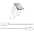 Wiwu Jello Wi U030 Gan Fast Charger USB - C 20w Adapter + Type C Cable White with USB cable