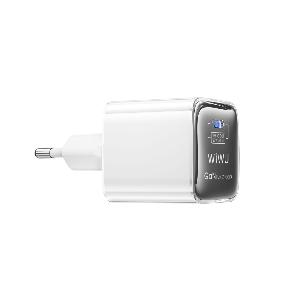 Wiwu Jello Wi U030 Gan Fast Charger USB - C 20w Adapter + Type C Cable White with USB cable