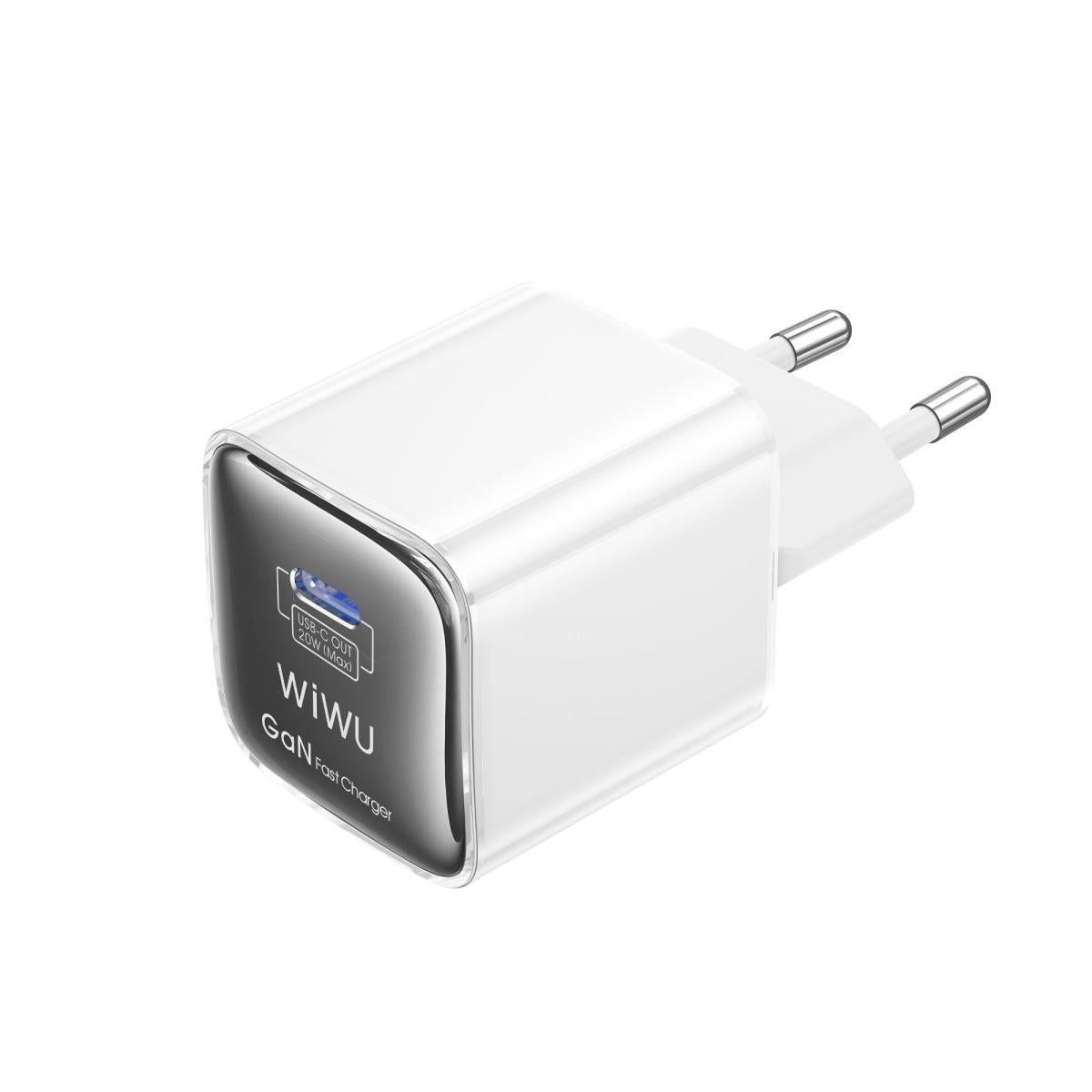 Wiwu Jello Wi U030 Gan Fast Charger USB - C 20w Adapter + Type C Cable White with USB cable