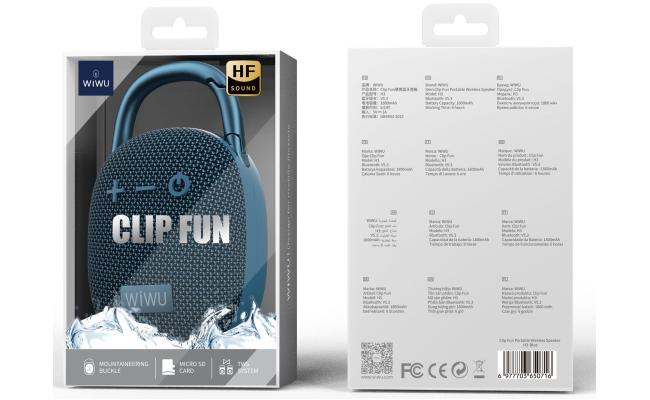 Wiwu H3 Clip Fun Portable Wireless Speaker Blue