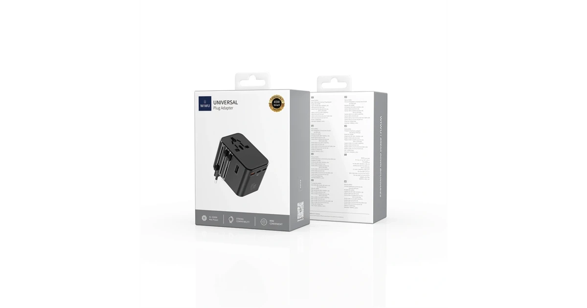WiWU Wi-UA006 45W GaN Universal Plug Adapter