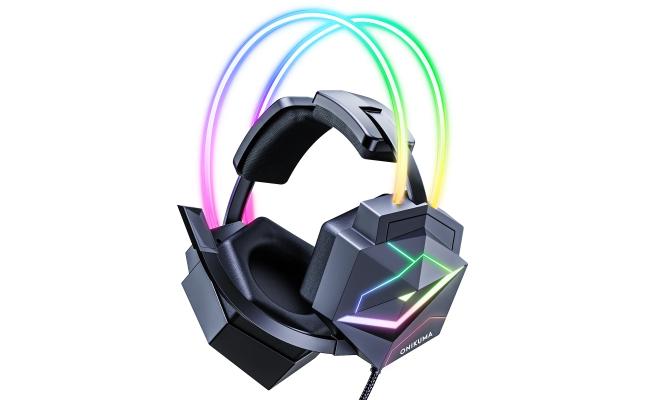 Onikuma RGB headset for computer setup