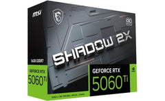 Msi Geforce Rtx 5060 Ti 16g Shadow 2x Oc Plus 16gb Gddr7 128 Bit Memory, 2602 Mhz Boost Clock, 28 Gbps Memory Speed, 4608 Cuda Cores, Pci Express Gen 5