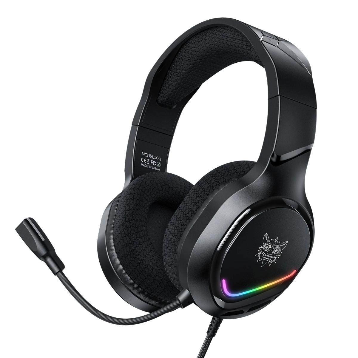 Onikuma X31 7.1 RGB Dynamic Professional Gaming Headset Stereo Surround Sound Omnidirectional HD Mic 3.5mm