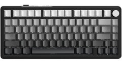 ATTACK SHARK X85 Wireless Mechanical Gaming Keyboard with Knob Hot Swappable BT/2.4GHz/USB-C Side Print PBT Keycaps 75% Gasket Keyboard RGB Coiled Cable Linear White Jade Switch for PC/MAC/Win,(Gradient Black)