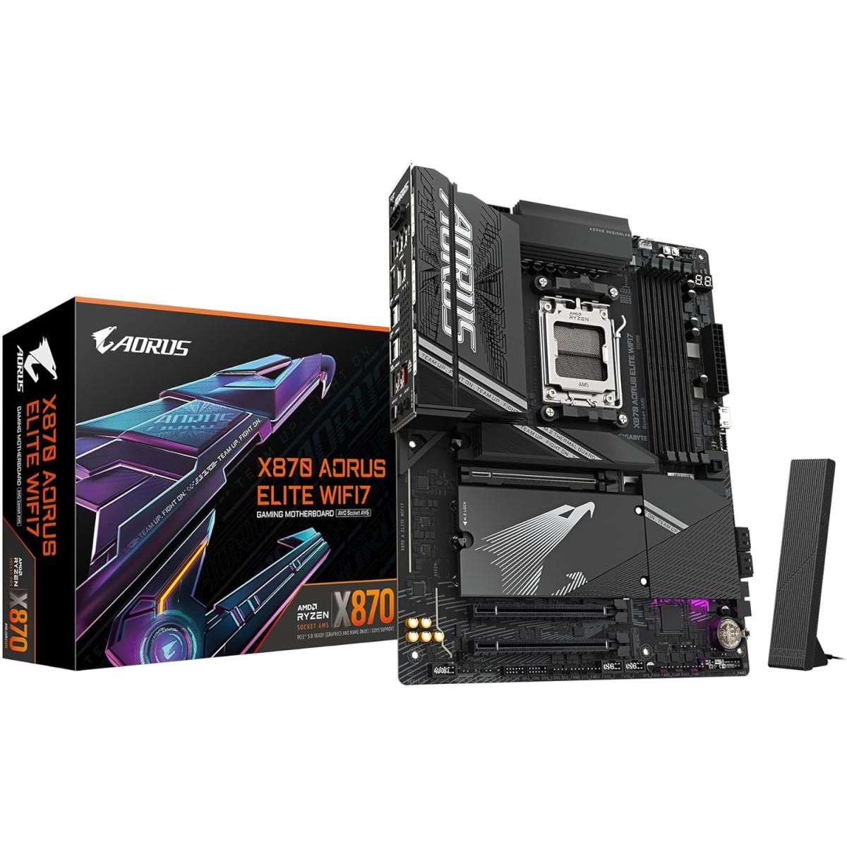 GIGABYTE X870 AORUS ELITE WIFI7 AMD RYZEN 7000 8000 9000 Series AM5/DDR5/PCIe 5.0/4xM.2 - ATX Gaming MotherBoard