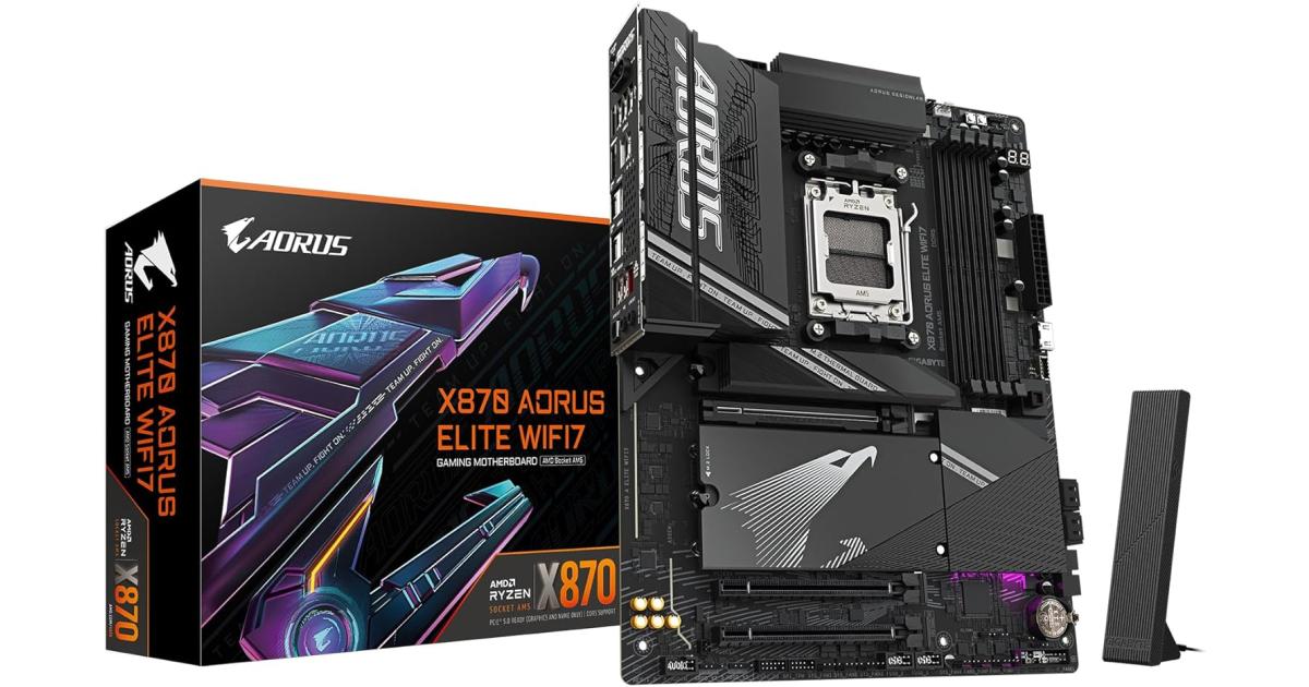 GIGABYTE X870 AORUS ELITE WIFI7 AMD RYZEN 7000 8000 9000 Series AM5/DDR5/PCIe 5.0/4xM.2 - ATX Gaming MotherBoard
