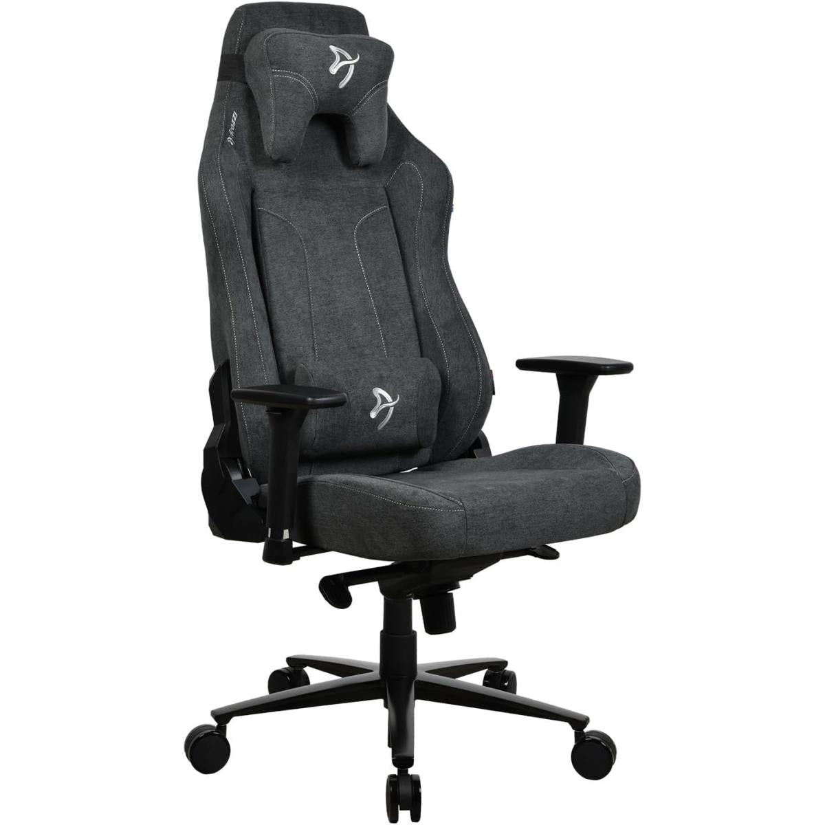 Arozzi Vernazza Soft Fabric Xl Ergonomic Chair High Backrest Recliner Swivel Tilt Rocker Adjustable Height & Adjustable Lumbar & Neck Support Support 170kg Dark Grey