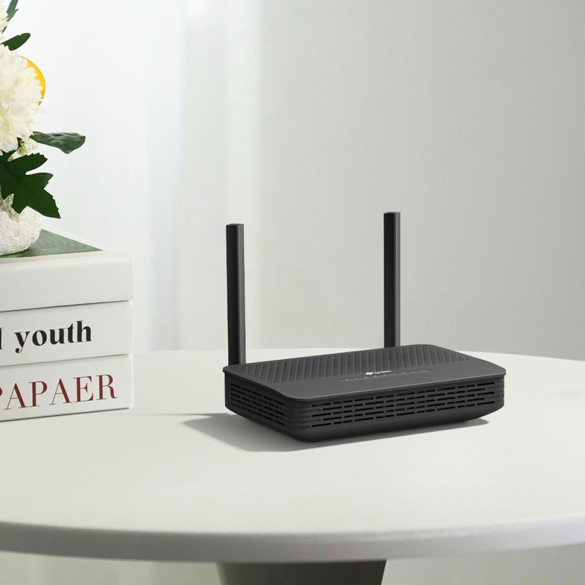 TP - Link XX530V V2 AX3000 Dual Band Wi - Fi 6 GPON Router that delivers up to 3 Gbps speeds with 4 high - performance antennas