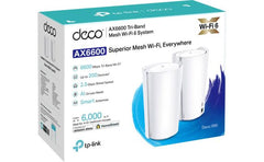 TP-Link Deco X90 AX6600 Deco Tri-Band WiFi 6 Mesh System - Covers up to 6000 Sq.Ft, Replaces Routers and Extenders, AI-Driven and Smart Antennas (2-Pack)