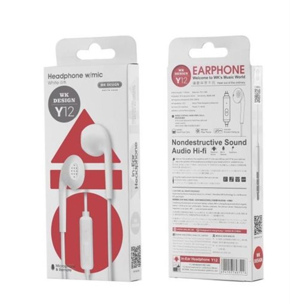 WK Design Y12 Wired Earphone Type C - White