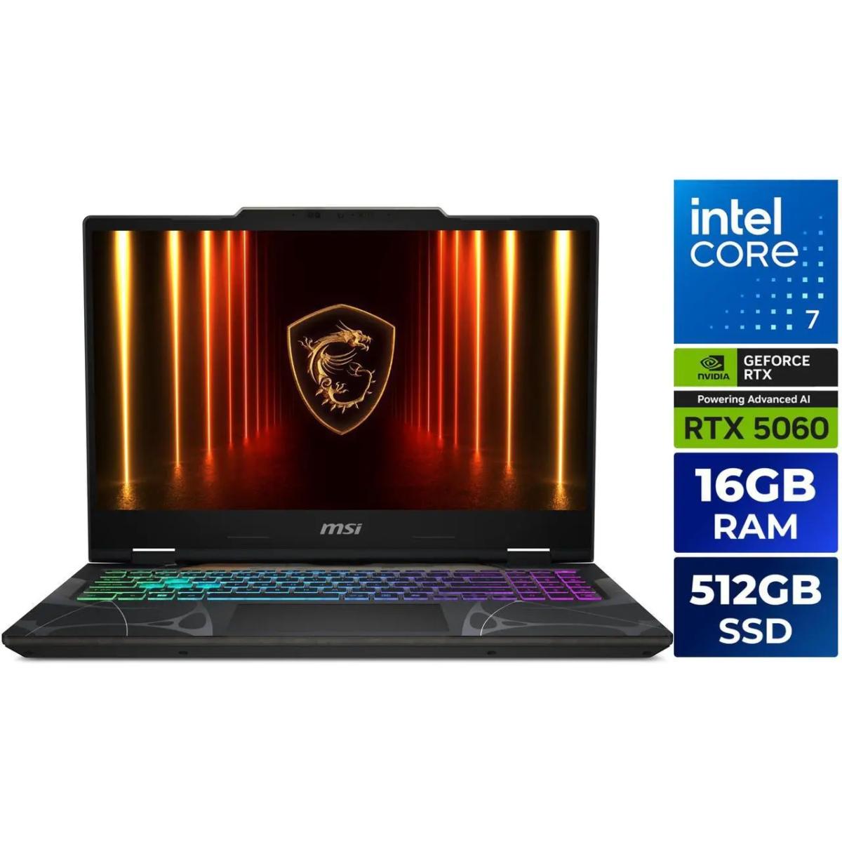 Msi Cyborg 15 (2025) B2rwfkg New Intel Core 7 240h 10 Cores W/ Nvidia Rtx 5060 8gb Ddr7 & Ips 144hz Display Translucent Black
