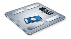 Beurer Diagnostic Bathroom Scale, Weighs Body Fat Water Muscle Percentage, Silver - BF 405 BT