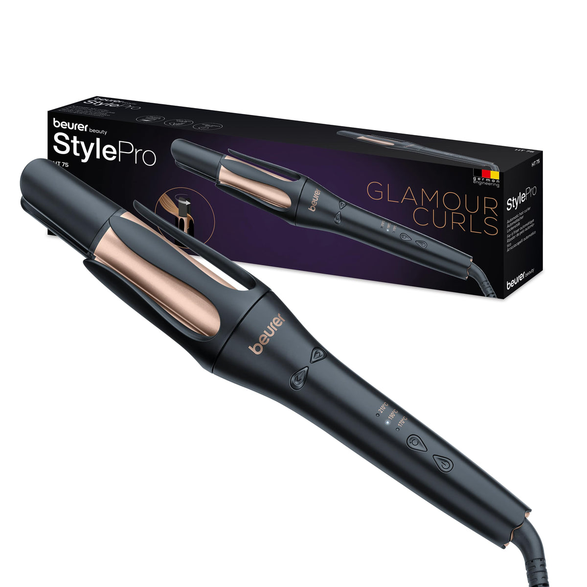 Beurer Automatic Hair Curler, 35Watts, Black - HT 75