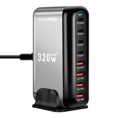 HAING YMX-908-320W 8 Port USB Fast Charging Station 320W EU Plug