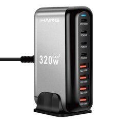 HAING YMX-908-320W 8 Port USB Fast Charging Station 320W EU Plug