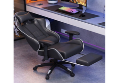 Gaming Chair YT-7009 - Ergonomic Design, TPU Armrests, 360° Swivel, Premium Casters, White & Black