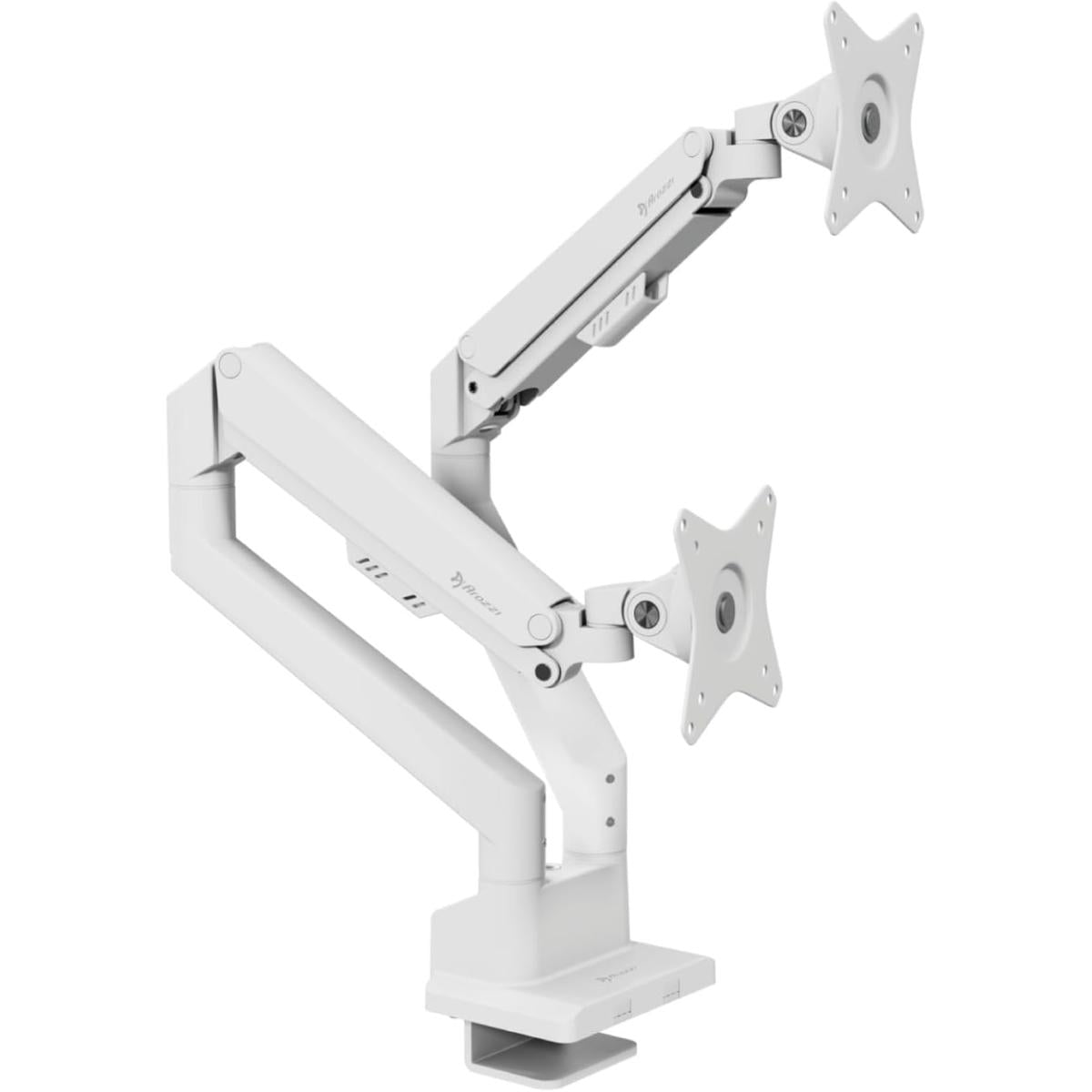 Arozzi Alzare Neo Duo Gas Spring Dual Monitor Arm Support up to 9KG 360° Screen Rotation Adjustable Height & Full Motion - White