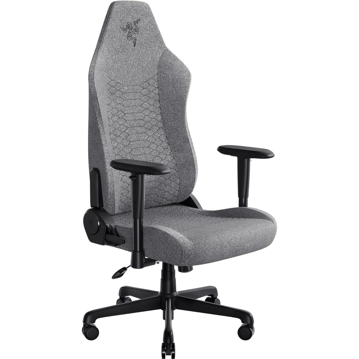Razer Iskur V2 X Gaming Chair, Built In Lumbar Support, 2d Padded Armrests, 50mm Casters, Wide Seat Base, 152° Back Angle, 4 Class Gas Lift, 136kg Max Weight, Light Gray